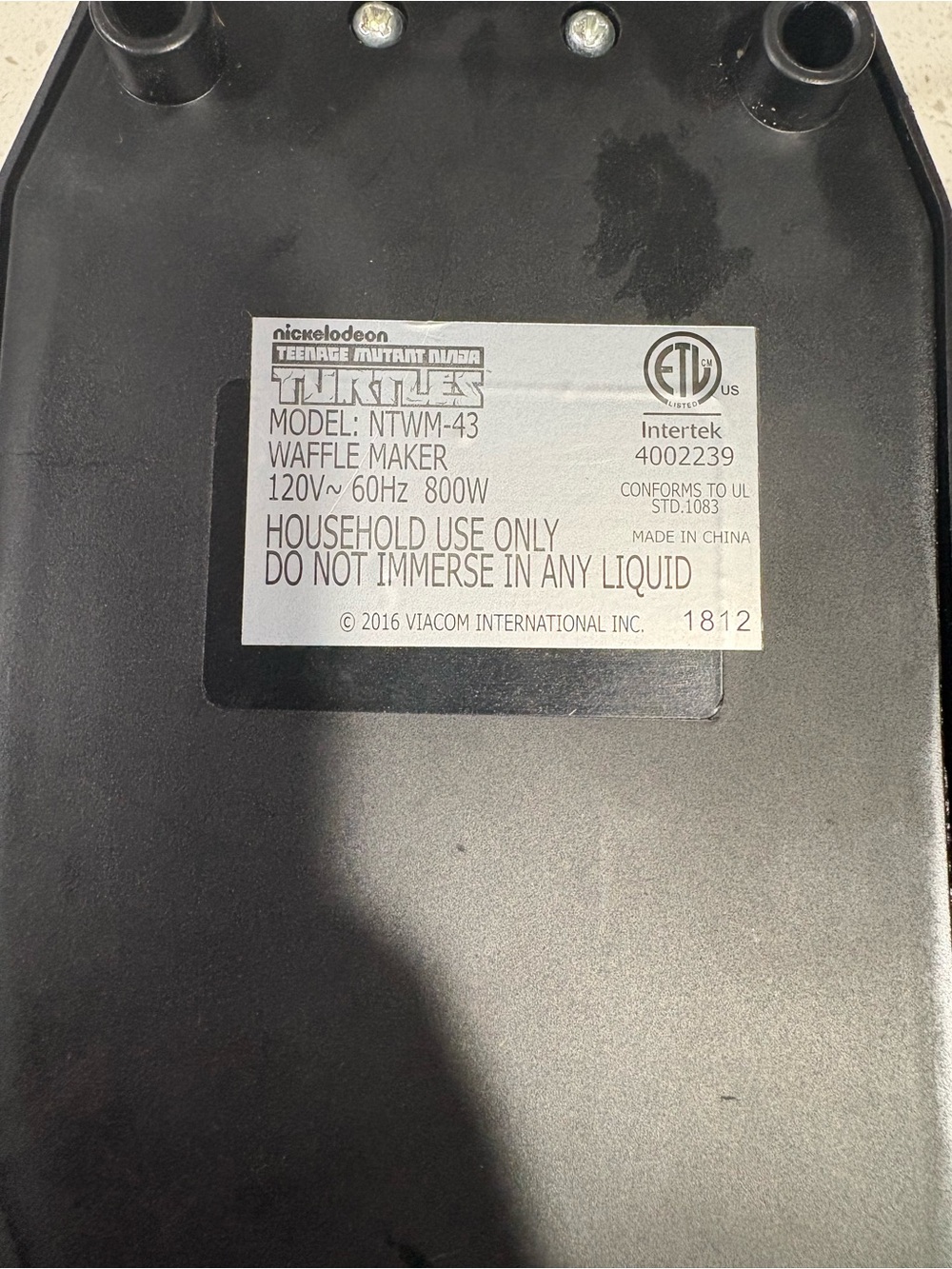 Teenage mutant ninja turtles limited edition waffle maker - Picture 5 of 5